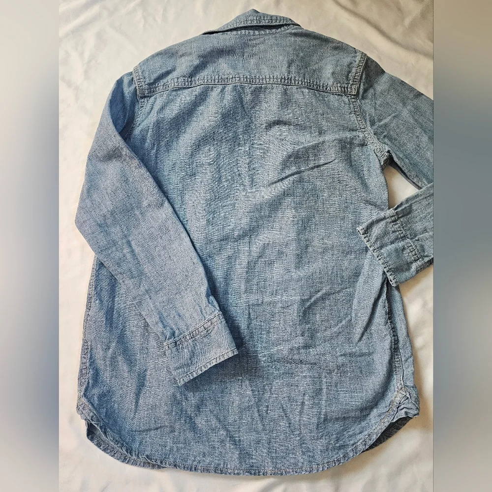 Gap Kids Chambray Light Blue Casual Button Down Denim Shirt- XL (12)